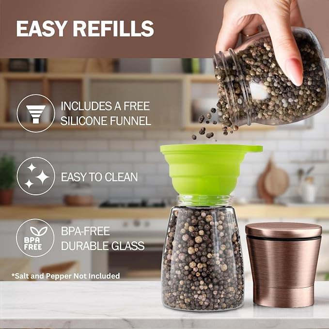 Home EC Original Copper Salt and Pepper Grinder Set of 2 - Image 3