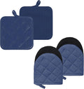 Oven Mitts and Pot Holders Set, Heat Resistant Silicone Kitchen Mini Oven by GOLDMEET