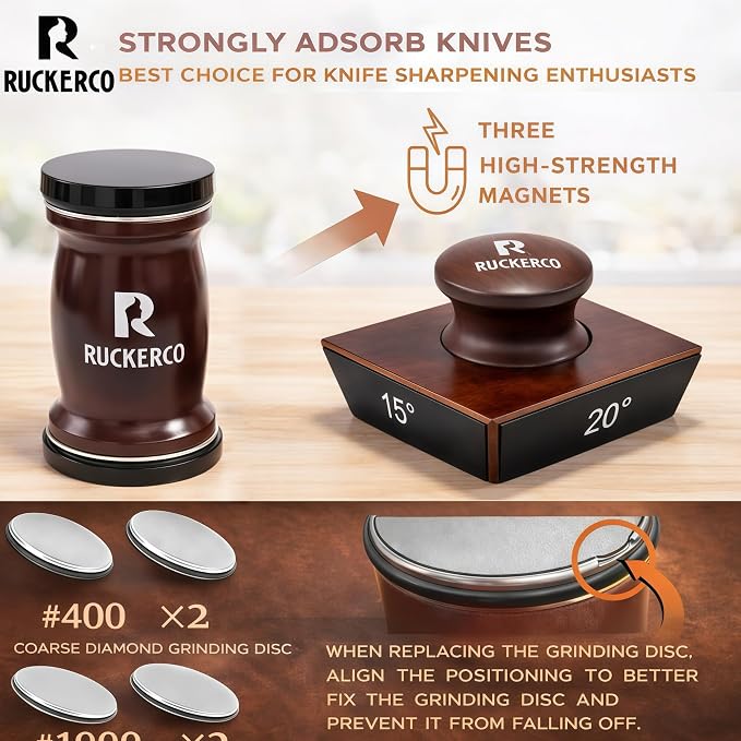 The Original Patented Knife Sharpener Kit, 4 Replaceable Ceramic Grinding Discs - Image 4