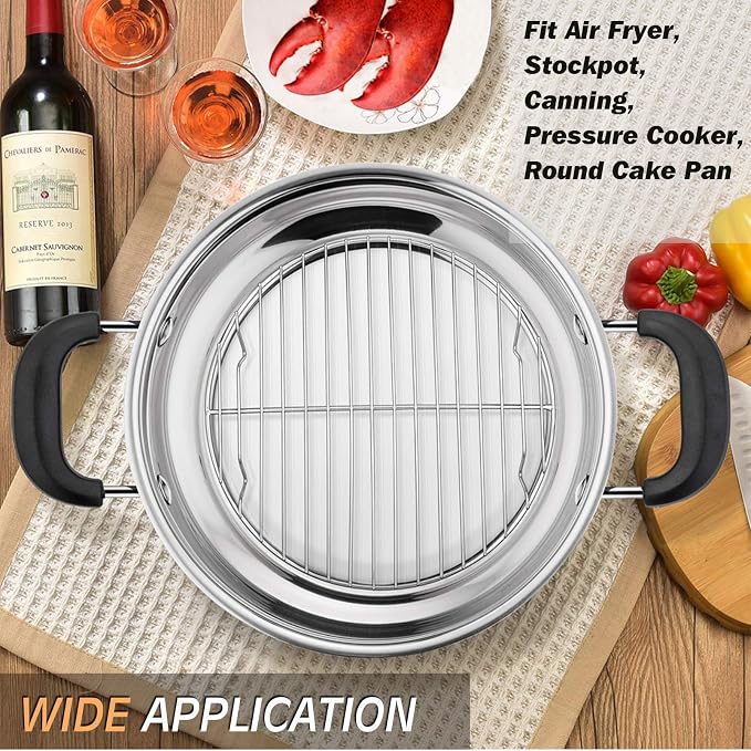 P&P CHEF Round Cooking Rack, Fits Air Fryer/Stockpot/Pressure Cooker/Round Cake - Image 5