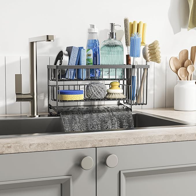 Cisily 2-Tier Kitchen Sink Caddy Organzier Rack - Image 7