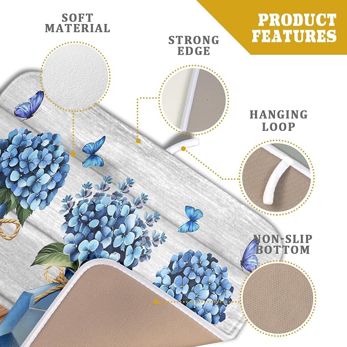 Giwawa Blue Hydrangea Dish Drying Mat - Image 4