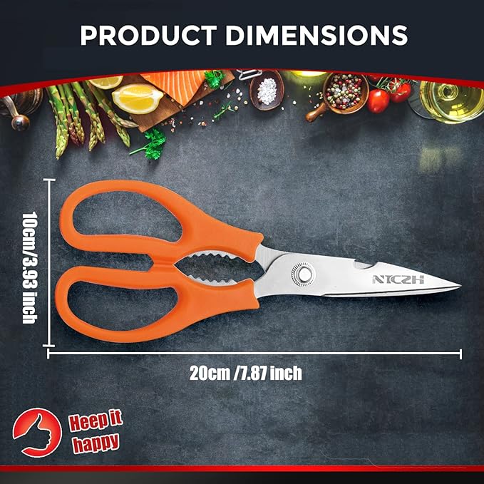 Kitchen Shears, Food Grade Stainless Steel Sharp Utility Scissors - Image 2