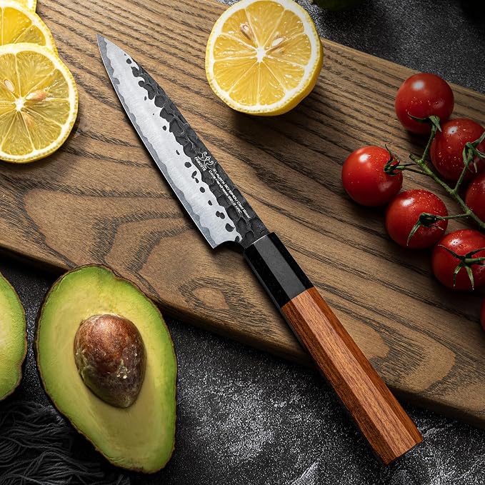 FAMCÜTE 5 inch Japanese Paring Knife, Hand Forged 5 Layers 9CR18MOV High Carbon - Image 2