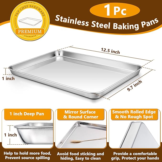P&P CHEF 12.5 Inch Baking Sheet Pan - Image 2