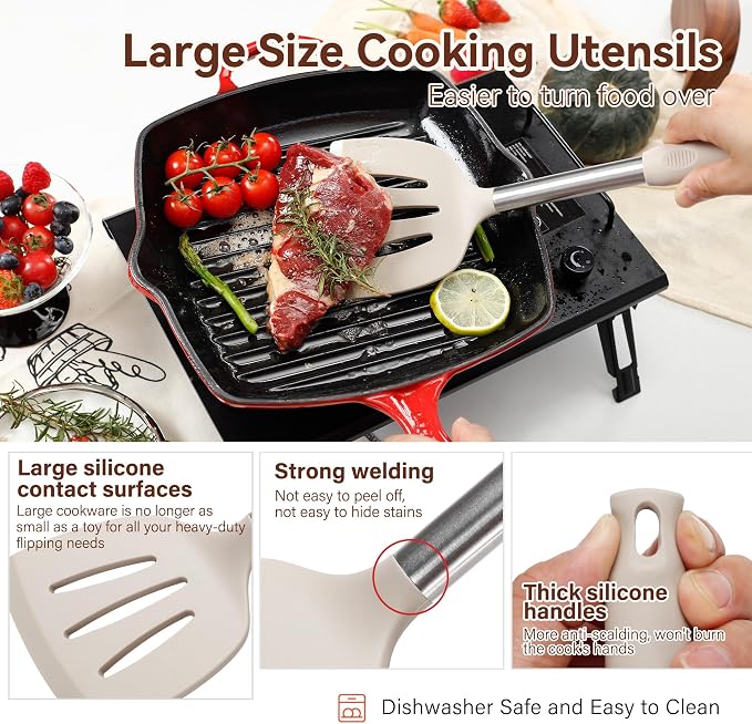 Silicone Cooking Utensils Set, NCUE 35 Pcs Kitchen Utensils Set - Image 4