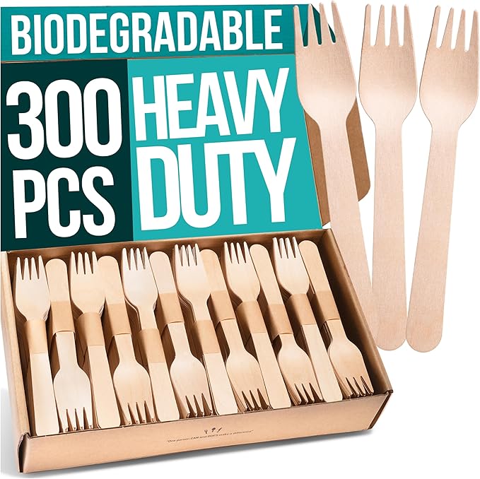 Disposable Wooden Forks For Eating by EarthClusive