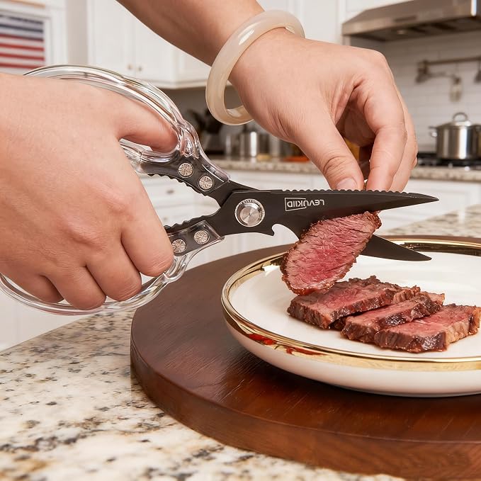 Rust-Resistant Kitchen Scissors, Transparent and Stylish Handle, Suitable - Image 3