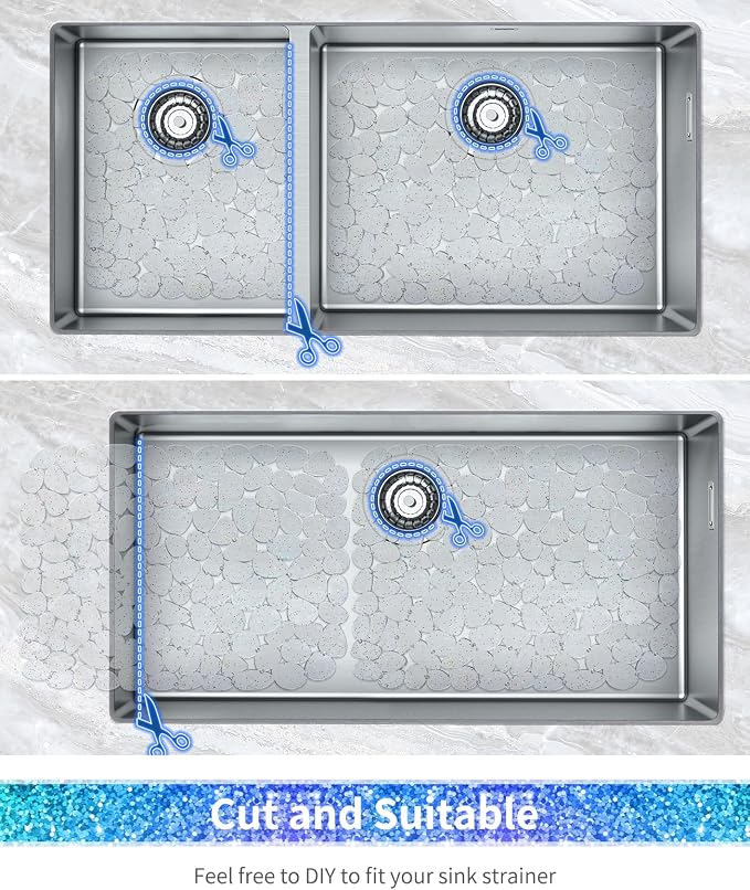 Bligli Pebble Sink Mat for Stainless Steel/Ceramic Sinks, PVC Eco-Friendly Sink - Image 3