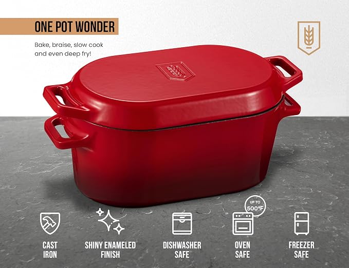 Kook Dutch Oven, for Bread Baking, Sourdough Loaf Pan, Dual Handles, Enameled - Image 7