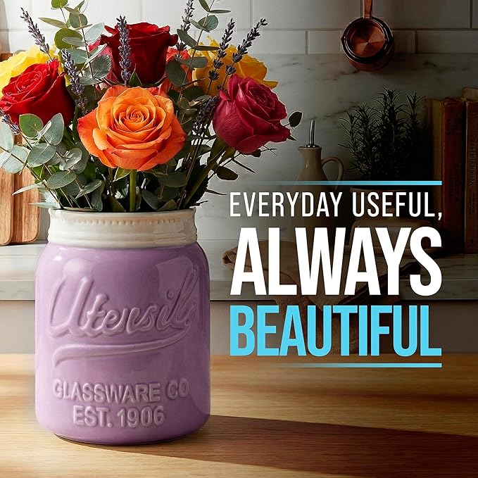 Comfify Wide Mouth Mason Jar Utensil Holder Decorative Kitchenware Organizer - Image 6