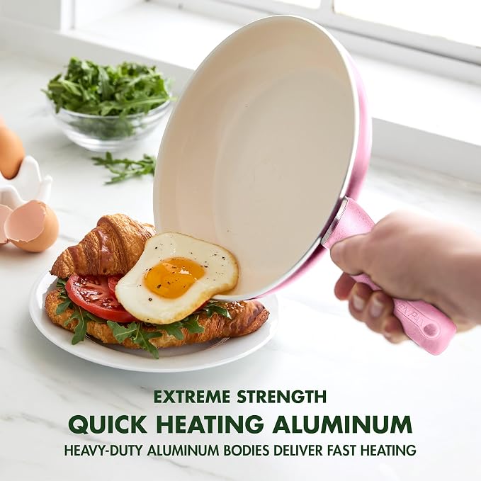 GreenPan Rio Healthy Ceramic Nonstick 8" Frying Pan Skillet and Silicone - Image 5