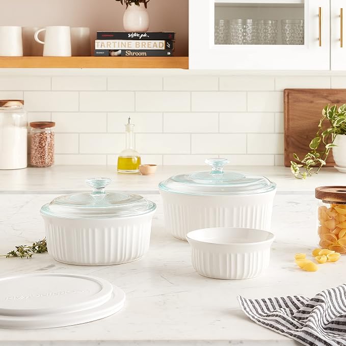 CorningWare French White 7-Pc Ceramic Bakeware Set - Image 7