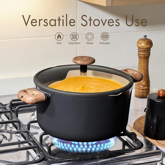 CAROTE Stock Pot with Lid, 7Quart Ceramic Soup Pot Non Toxic, Nonstick Cooking - Image 7