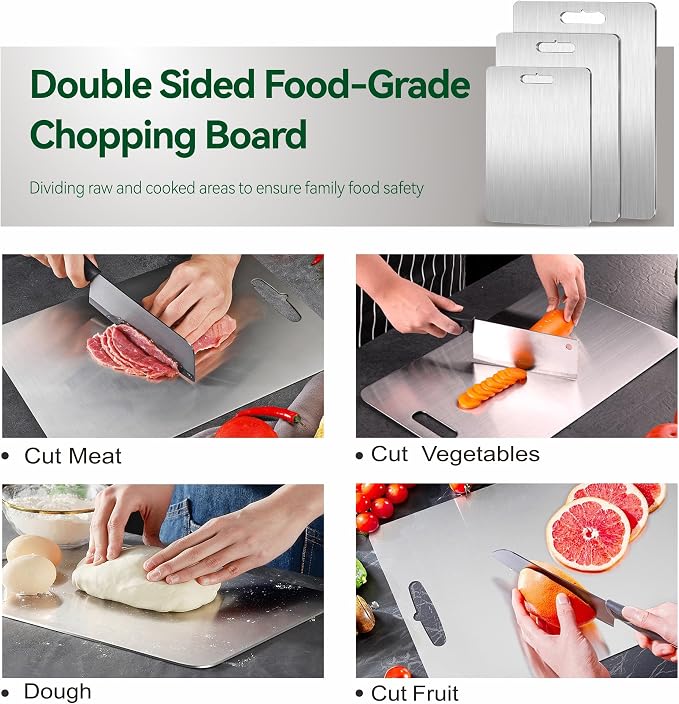 Titanium Cutting Board Set of 3, 100% Pure Titanium Cutting Boards - Image 5