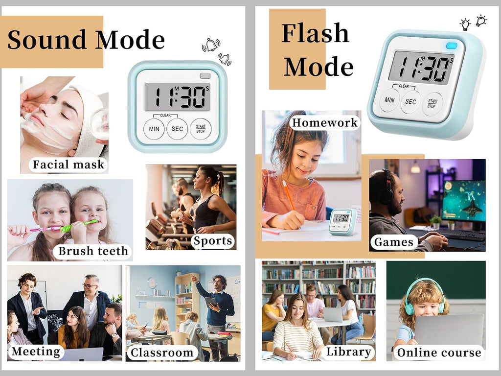 Timer, Kitchen Timers for Cooking Classroom Timer for Kids Teachers