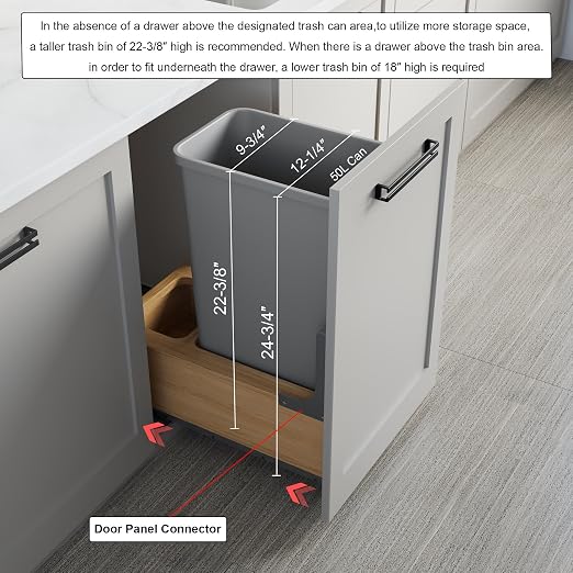 Dowell Single 50Qt Undermount Trash Pull-Out Waste Container - Image 2