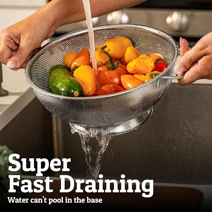 PriorityChef Premium 4 Qrt Stainless Steel Colander - Image 7