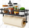 Taozun Paper Towel Holder with Shelf, Kitchen Paper Holder Spice Rack Black by Taozun