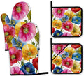 Poppy Flower Oven Mitts and Pot Holders by Unknown