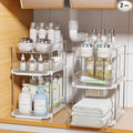 Delamu 2 Sets of 3-Tier Bathroom Under Sink Organizers and Storage, Pull Out by DELAMU