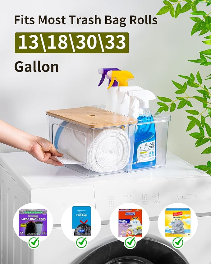 iCASA Trash Bag Dispenser Dishwasher Pod Holder - 5 in 1 Plastic Garbage Bag - Image 4