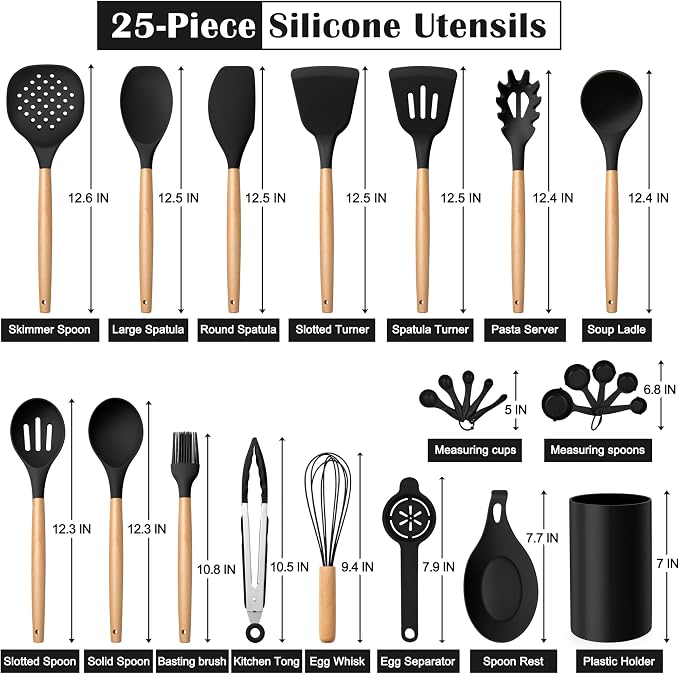 E-far Black Kitchen Utensils Set - Image 2