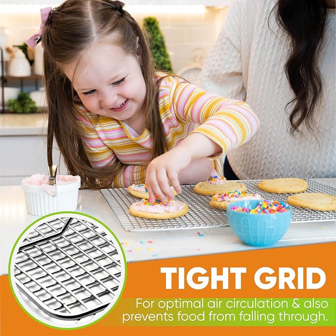 Spring Chef 11.5" x 16.5" Stainless Steel Cookie Cooling Rack - Image 7