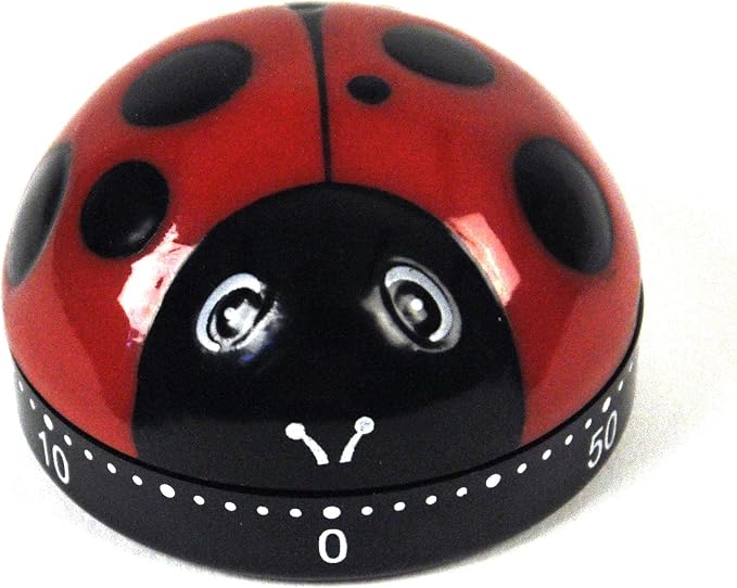 Kikkerland Ladybug Kitchen Timer, 5.7 x 5.7 x 4.4 cm - Image 5