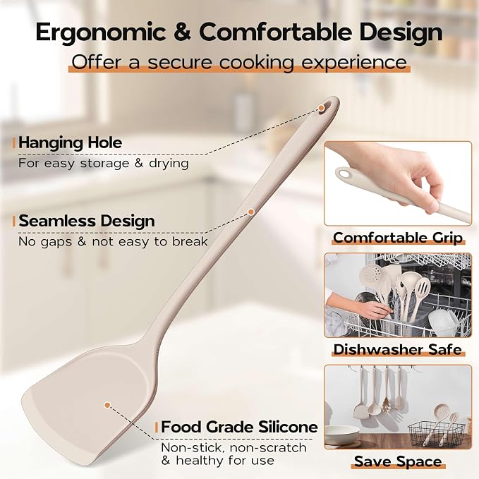 Onader Kitchen Utensils Set, Silicone Non Toxic Cooking Utensils - Image 4