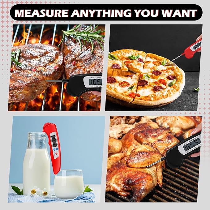 6 Pieces Digital Meat Thermometer Foldable Instant Read Food Thermometer - Image 5