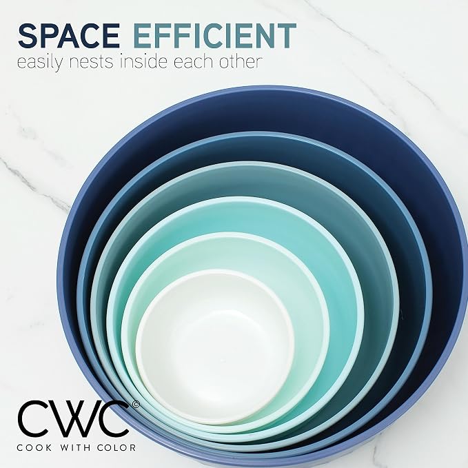 COOK WITH COLOR Prep Bowls with Lids- Wide and Deep Nesting Plastic Small - Image 4