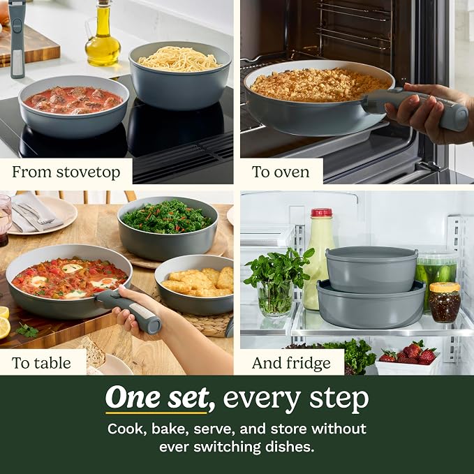 Cuisinart 13-Pc, ClickSmart Nonstick Detachable Handle Ceramic Cookware - Image 3