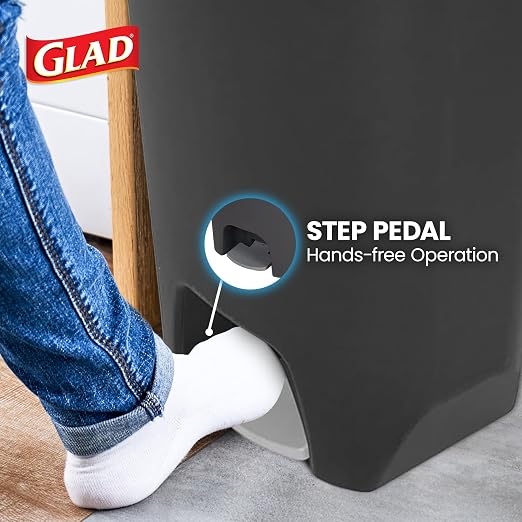 Glad 13 Gallon Trash Can 2 Pack | Plastic Kitchen Waste Bins - Image 4