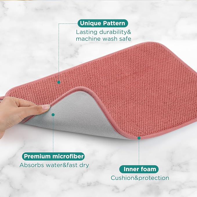 GeeRic Microfiber Dish Drying Mat, Super Absorbent Kitchen Dish Drying Pad - Image 3