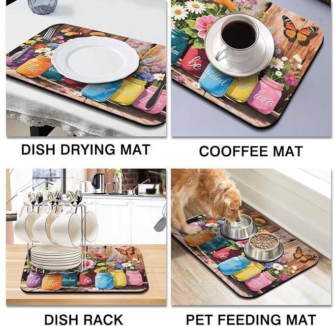 Dish Drying Mat for Kitchen Counter 2 Pack - Image 6