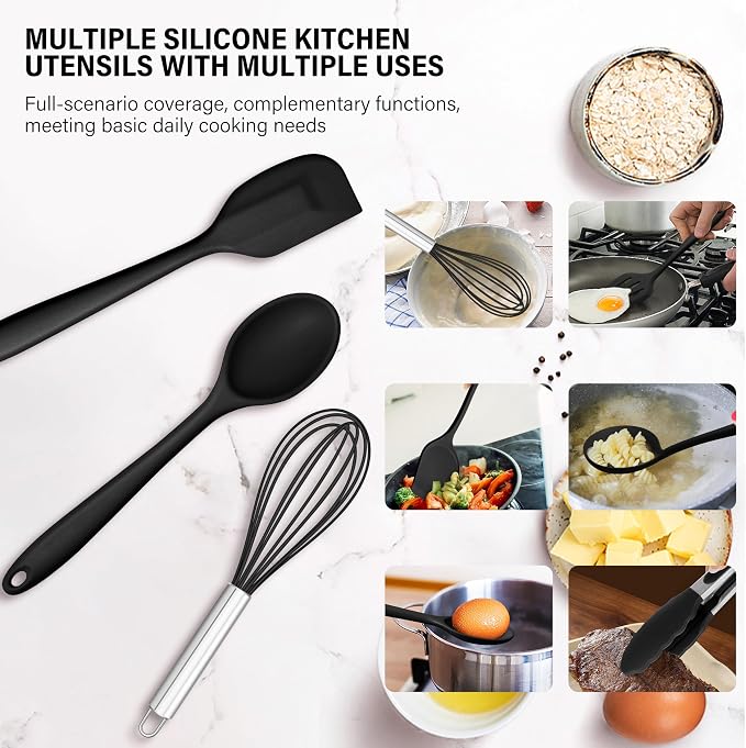 HaWare 11 PCS Silicone Cooking Utensils Set, Heat Resistant Kitchen Utensils - Image 5
