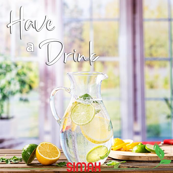 Simax Glass Pitcher With Spout, SMALL 1 Quart Borosilicate Glass Pitchers With - Image 4