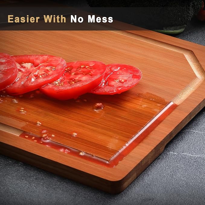 Hiware 4 Pieces Extra Large Wooden Cutting Boards Set- Bamboo Cutting Boards - Image 8