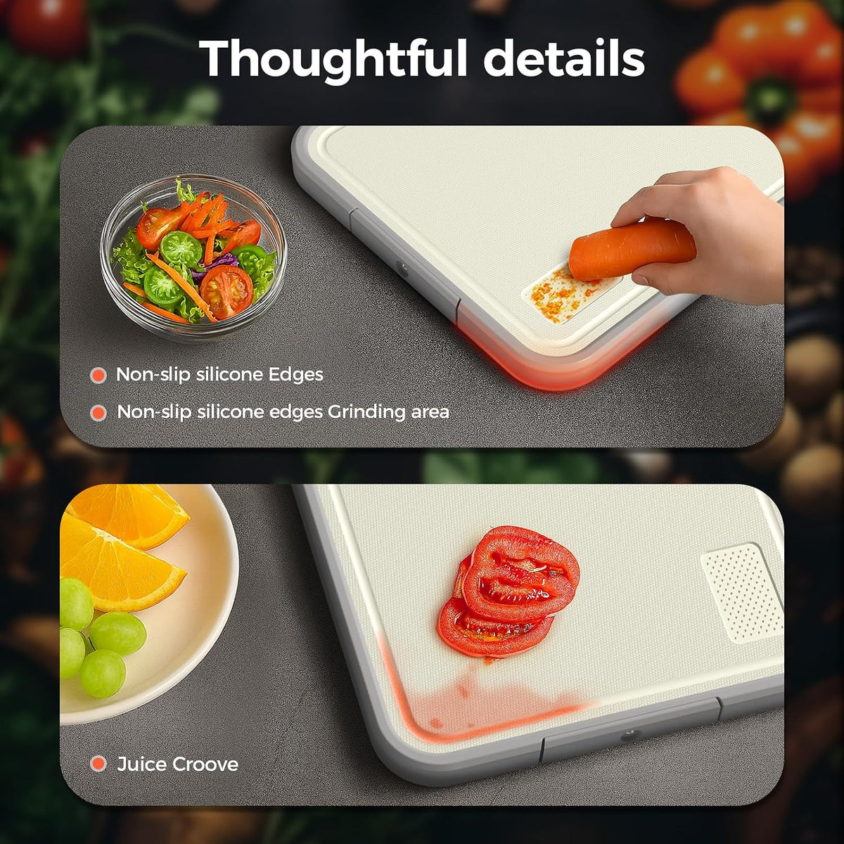 Stainless Steel Cutting Board, Double-Sided 304 Steel & PP, 16" x 11"