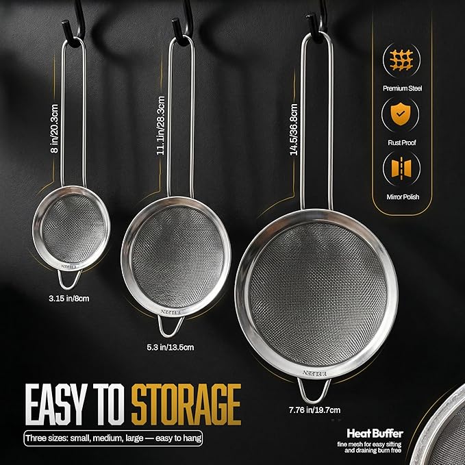 ELEEN Premium Stainless Steel Fine Mesh Strainers - Image 8