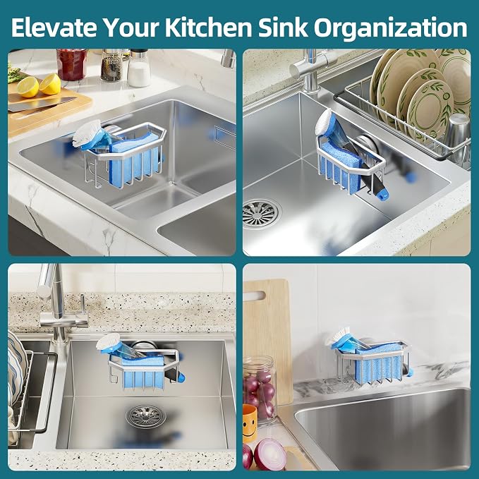 TAILI Sink Caddy with Strong Suction Cup, Sponge Holder - Image 6