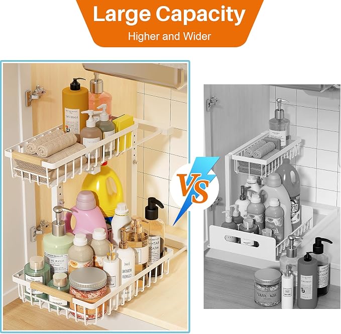 REALINN Under Sink Organizer, Height Adjustable Under Sink Organizers and - Image 6