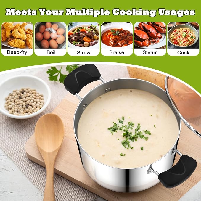 5 Quart 3-Ply Cooking Stock Pot - Image 5