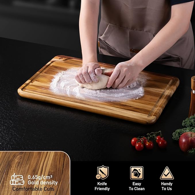 Teak Wood Cutting Board 17inch Wooden Chopping Board Bamboo High-end Mother - Image 5