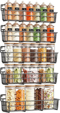 Mystozer 5 Pack Spice Rack Seasoning Organizer Wall Mount, Screw or Adhesive by Mystozer
