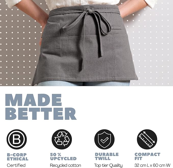 MEEMA Chef Waist Apron Cotton Fabric |Washable & Breathable Waitress & Server - Image 6
