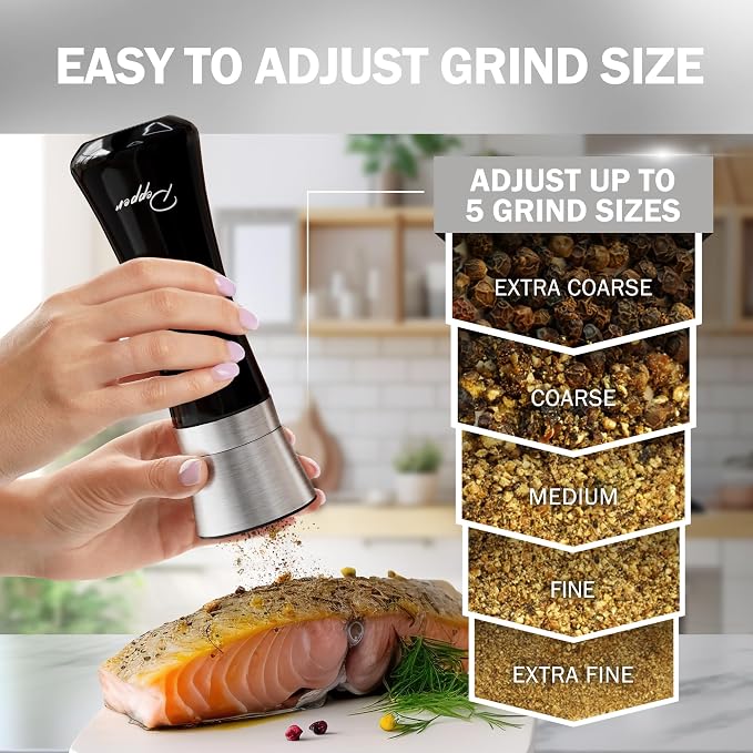 HOME EC Stainless Steel Salt and Pepper Grinder Set of 2 - Image 3