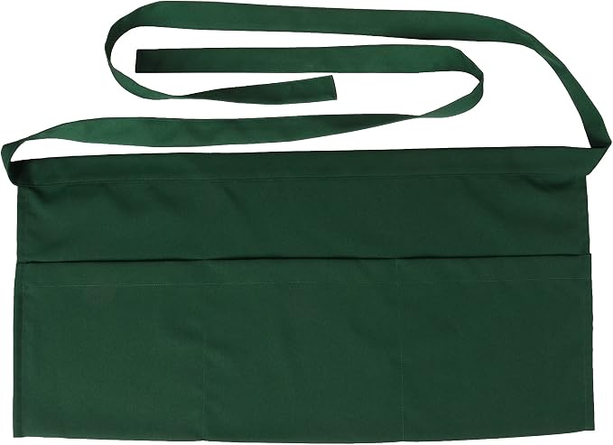 Resist water 3 big Pockets Waist Server Apron Kitchen Restaurant Unisex Half by SEW+UR+LIFE