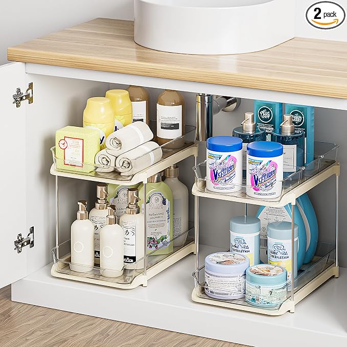 Delamu 2-Tier Multi-Purpose Bathroom Under Sink Organizers and Storage by DELAMU